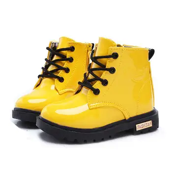 

NEW 2019 Girls Leather Boots Boys Shoes Spring Autumn PU Leather Children Boots Fashion Toddler Kids Boots Warm Winter Boots