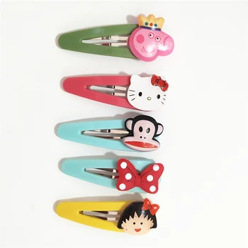 

5 pcs/ lot hairpins, cute hair clips baby BB clips facial expression cartoon girls hairpin kids, strong hairpins baby clip metal