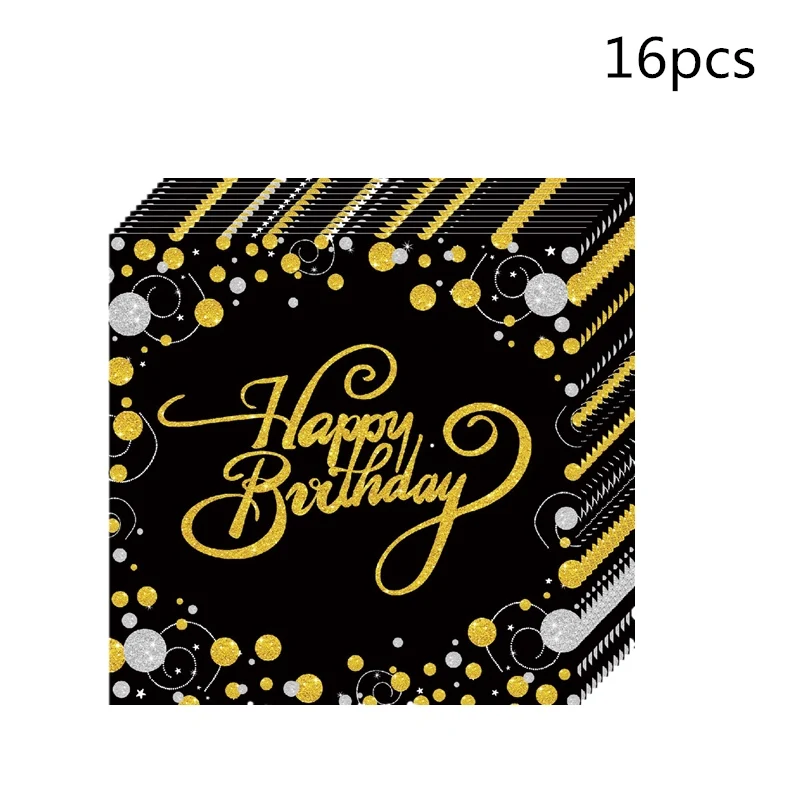 

Disposable Tableware Set for 21 30 40 50 60st olds Birthday Party Decoration Adult Banner Flag Paper Cups Paper Plates Supplies