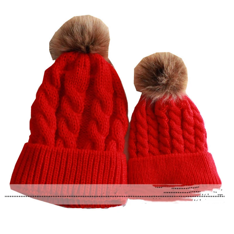 REAKIDS/Модная осенне-зимняя детская шапка для взрослых, теплая детская шапка для родителей, Хлопковые вязаные шапки для девочек, шапки для мальчиков, детская женская шапка