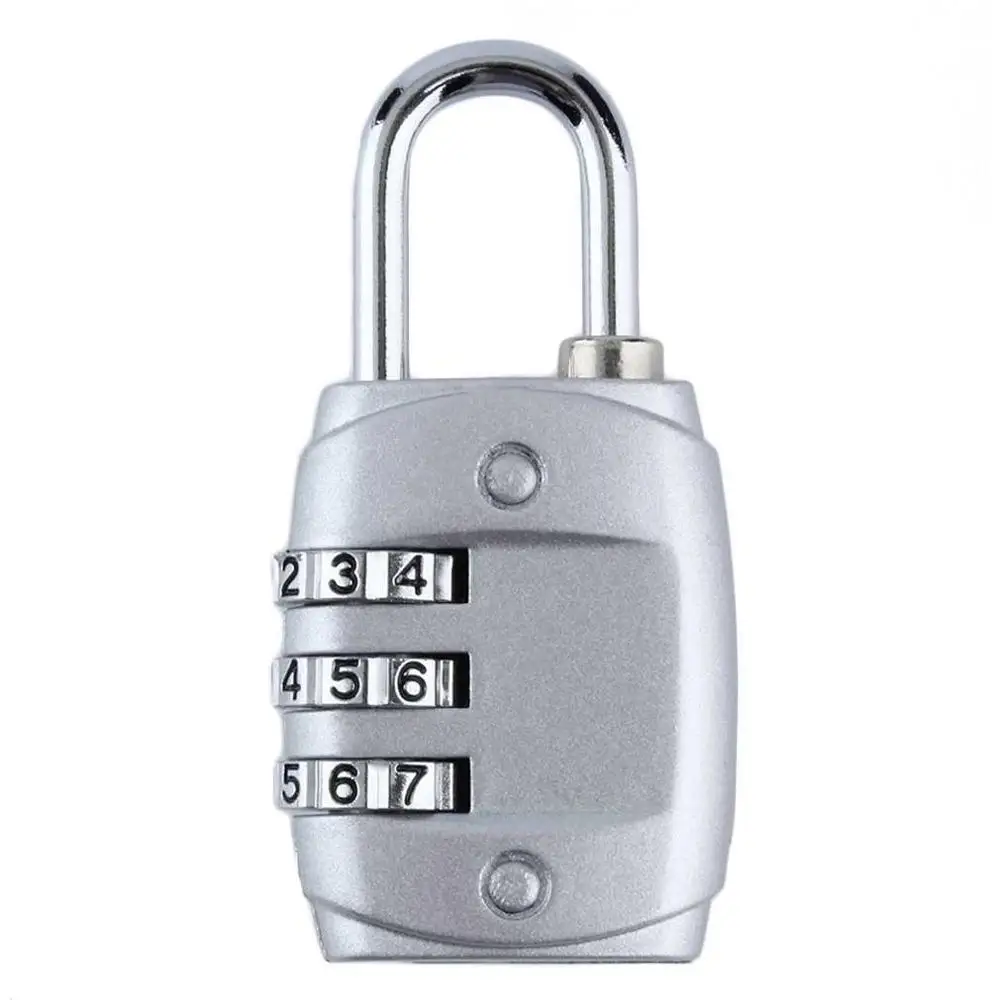 White Zinc Alloy Security 3 Digit Dial Combination Code Number Lock Padlock Luggage Zipper Backpack Handbag Suitcase Drawer Padlock - Цвет: White