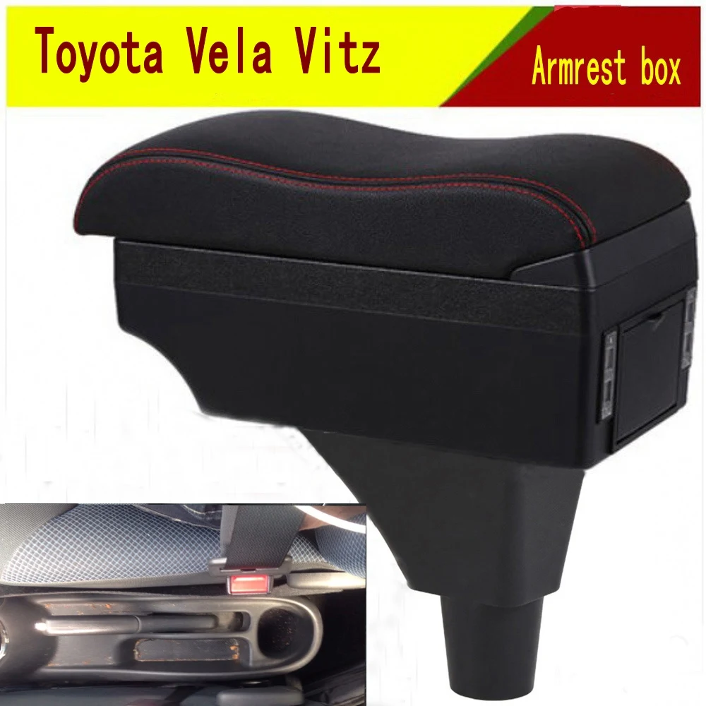 

For Toyota Vela Vitz Center console armrest box storage box armrests elbow rest with usb cup holder