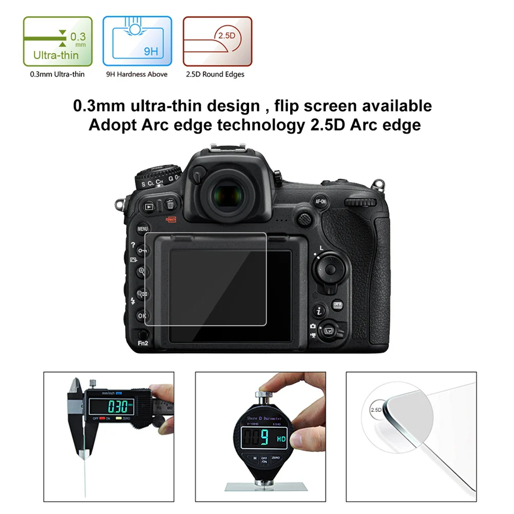 Закаленное защита для экрана камеры защитная пленка Оптическое стекло HD lcd ультратонкий 9H для Nikon D5300 D5500 D7100 D7200 D750 D3200