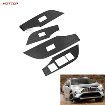 

Stainless Steel Black drawing Window Switch Adjust Lift Panel Cover Trim Garnish Frame for Toyota RAV4 2019 2020 5th