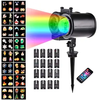 

16 Patterns Dual Tubes Type Ripple Lamp Film Projector Lamp Light For Halloween Christmas Party Festival Holiday Decoration