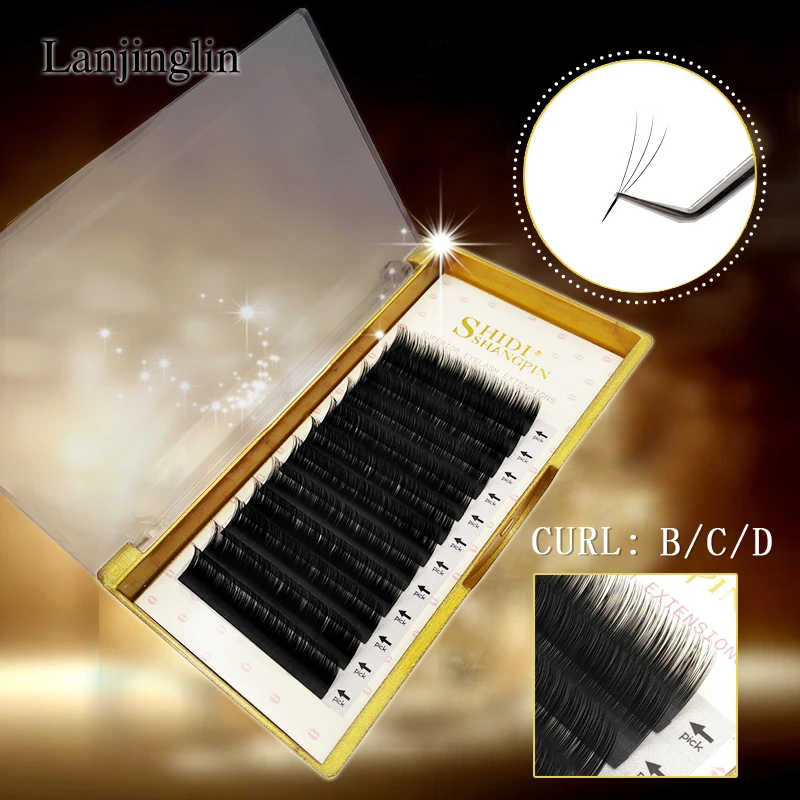 Ресницы LANJINGLIN норковые для наращивания профессиональные индивидуальные