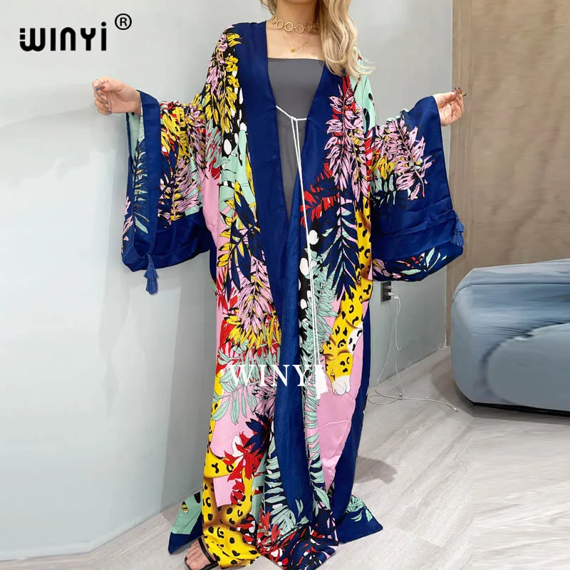Cotton Bikini Kimono Dress Beach Tunic Women Wrap Dresses beach cover swimsuit cover