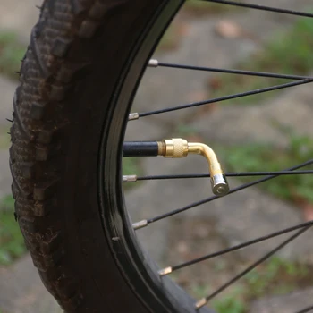 

Motorcycle Car 90 degree Bend Brass Tire Valve Stems Extension Golden