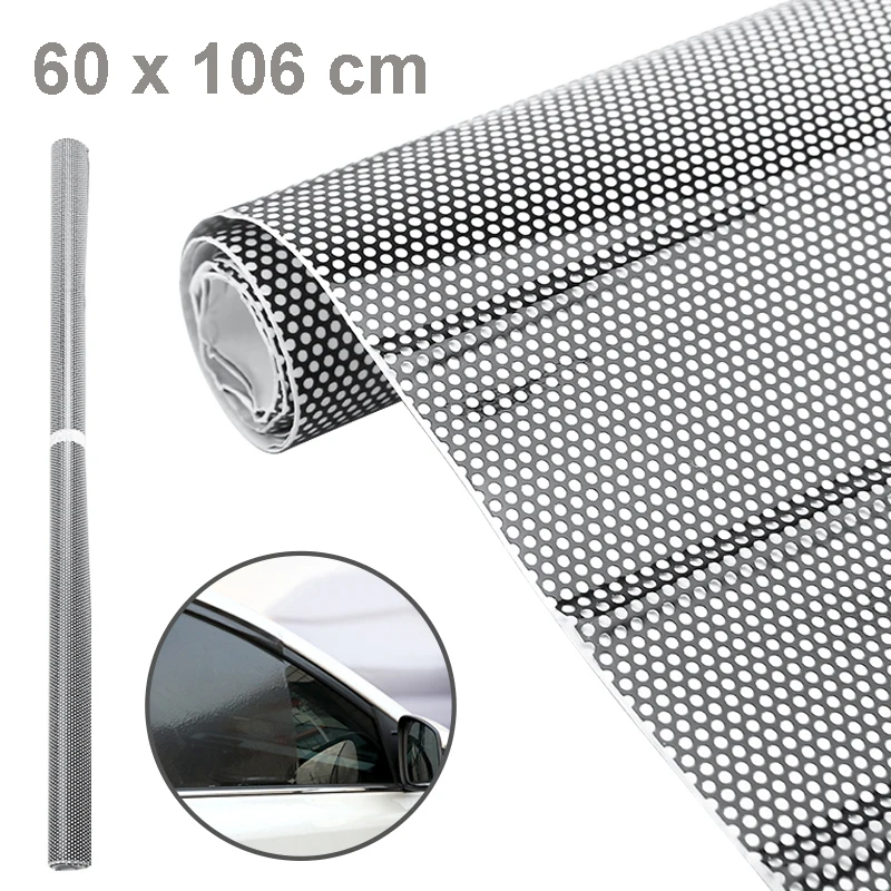 

60x106cm Gray Car Headlight Tint Perforated Cutout Film Mesh Eye Tinting Sticker Car Light Protective Film Car Styling Decal