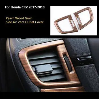 

2pcs Peach Wood Grain Side Air Vent Outlet Cover Trim For Honda CRV CR-V 2017-2019 Car Styling Decor Accessories