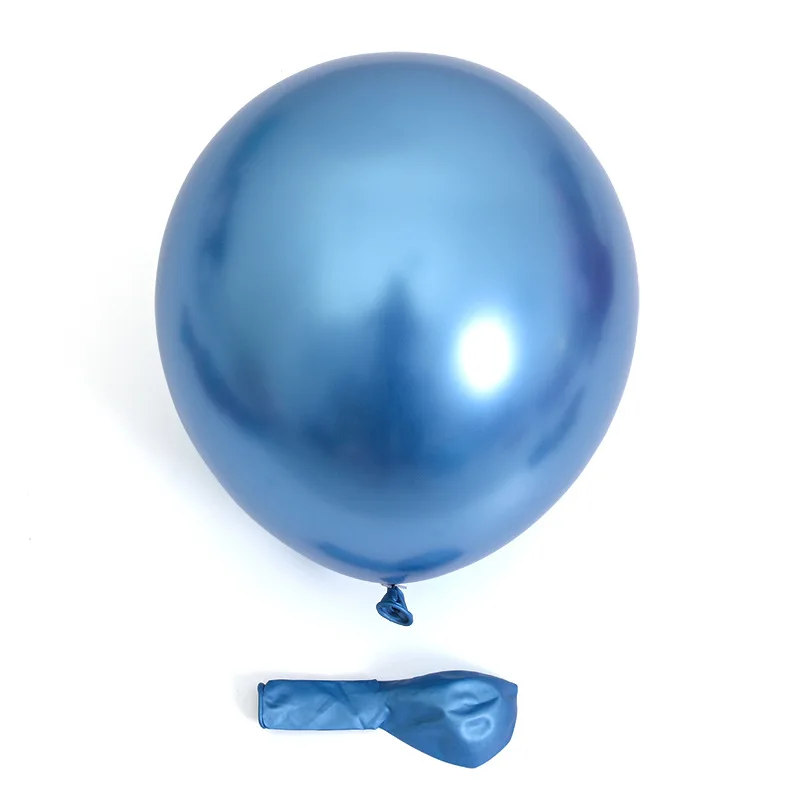 50 шт./компл. 12 дюймовое металлическое воздушные шары на день рождения декоративный шар для вечеринки 2,8 г тяжелый металл хромированные латексные золотистые воздушные шары оптом - Цвет: Blue Metal latex