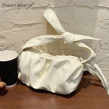 

PU Leather Cloud Bag Soft Wrinkled Dumpling Shoulder Messenger Luxury Handbags Women Designer Evening Clutches