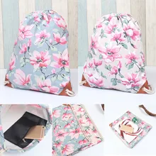 Модная женская Холщовая Сумка с принтом, вместительная сумка-мешок, рюкзак, сумка на плечо, сумка для путешествий, мягкая женская сумка на шнурке#45