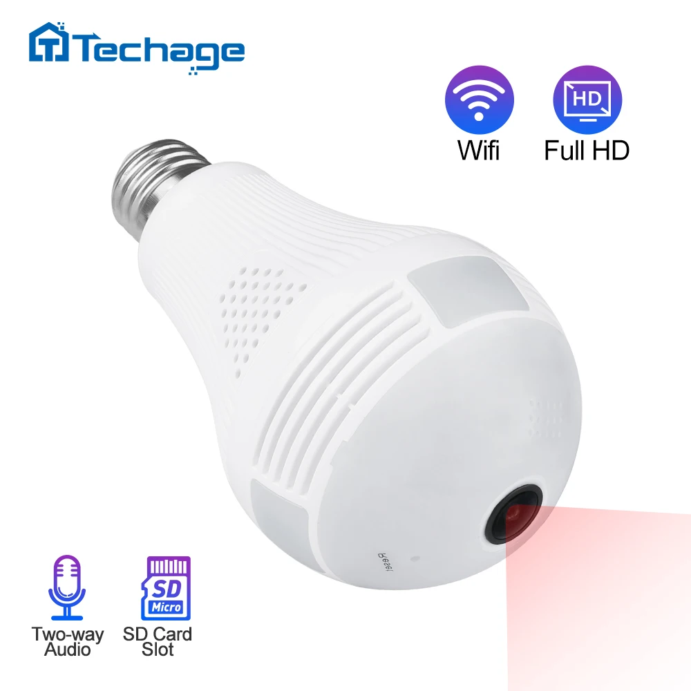 

Techage 1.3MP 3MP 5MP 360 Degree VR Wireless IP Camera Two Way Audio Bulb FishEye WiFi Dome Camera Video Security Surveillance