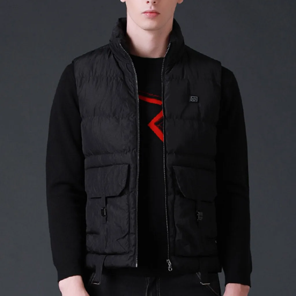 Men's Stretch USB Heated Vest Men Women Outdoor Heated Jacket Mens Warm Self Heating Vest Skiing Heater Waistcoat