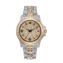 Роскошные мужские часы с бриллиантовыми камнями, 18k позолоченные, ледяные кварцевые наручные часы для мужчин, мужские водонепроницаемые наручные часы
