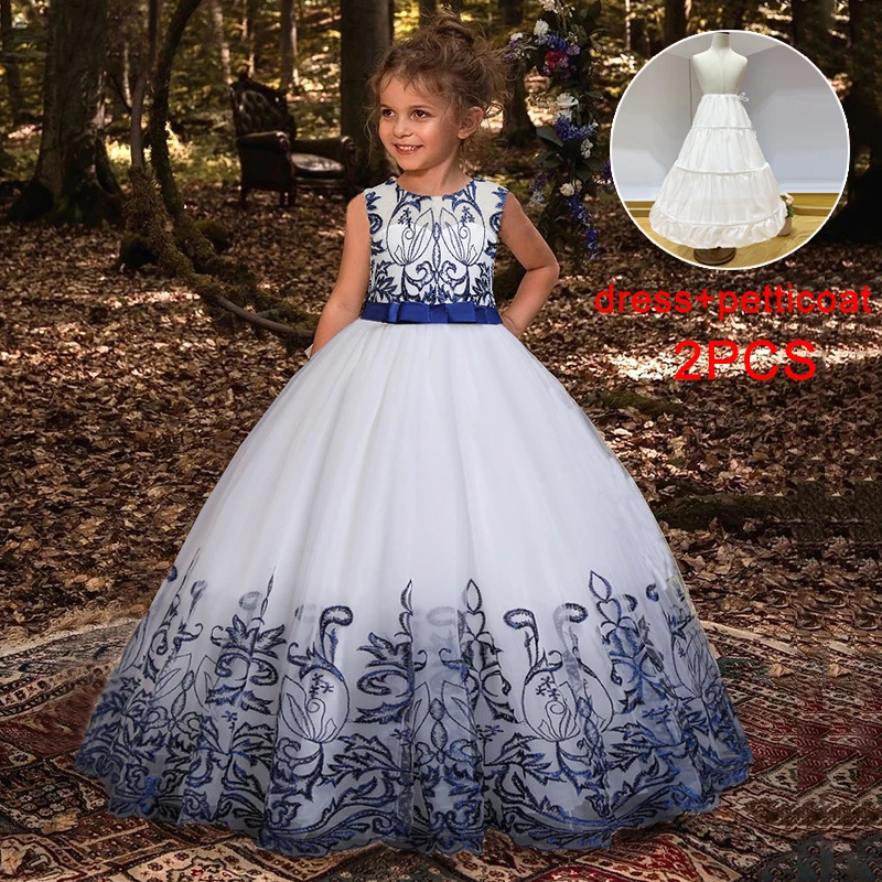 Acrobatiek ik ben verdwaald Monarchie 2022 Zomer Kinderen Meisje Jurk Lace Lange Avond Bruidsmeisje Jurken Voor  Meisjes Wedding Party Prom Gown Kinderen Prinses Kleding| | - AliExpress