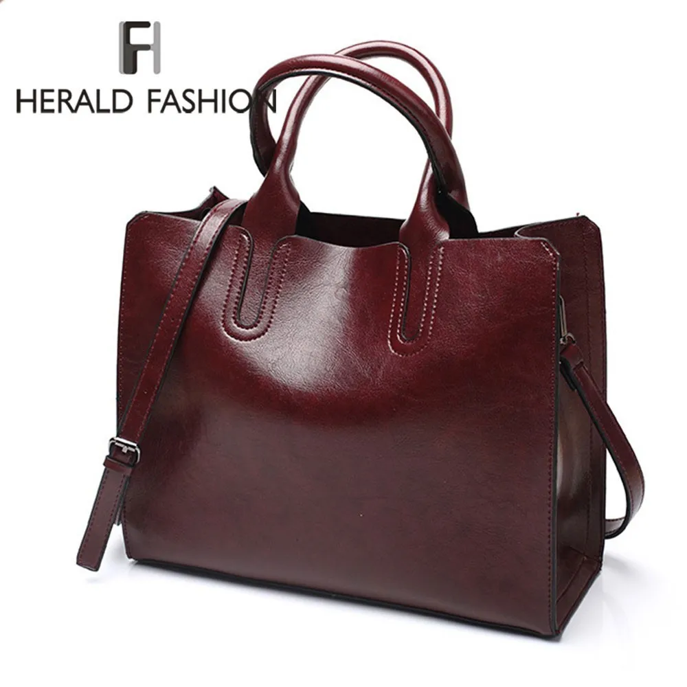 Herald Fashion женские кожаные сумочки вместительная качественная однотонная