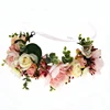 Corona de flores rosas para niña, tocado para el pelo para mujer, accesorios, tocado para niña, corona Floral, guirnalda Floral para boda ► Foto 2/6