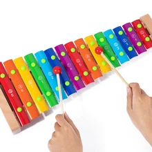 Xylophone à 15 sons pour enfants, Instrument de musique, Type de jeu pour nourrissons, garderie, apprentissage précoce, musique, jouets en bois, cadeau