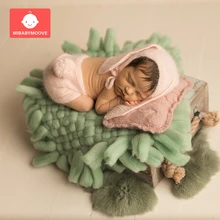 45 см детское одеяло для фотосъемки, вязаное акриловое одеяло ручной работы, корзина, наполнитель, квадратный декор, коврик для фотосессии, аксессуары