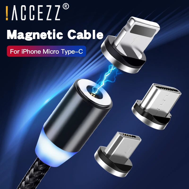 ! Магнитный USB-кабель ACCEZZ универсальный кабель для сотового телефона микро-USB Type-C