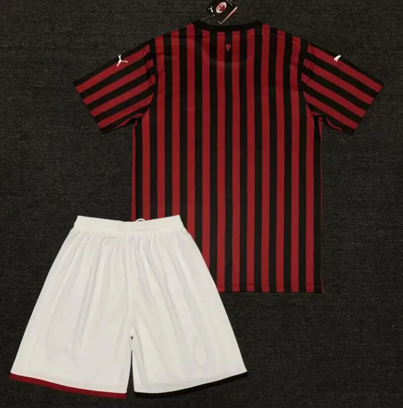 Комплект для взрослых, Футбольная Футболка AC milan, PIATEK PAQUETA SUSO CALDARA CUTRONE ROMAGNOL S. CASTILLEJO AC 19/20