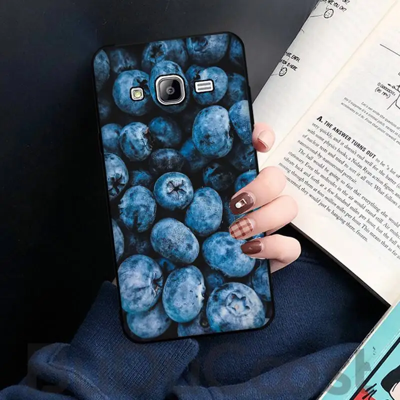 CUCI Blueberry fruit TPU black Phone Case Cover Hull For Samsung J2 4 5 6 7 8 Prime Pro Plus Duo Neo J415 2016 8 9 J600 737 730