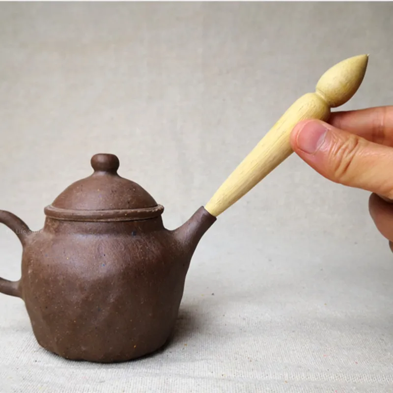 陶器の注ぎ口木製ダブルヘッドパンチマップラット木製卵ティーポット