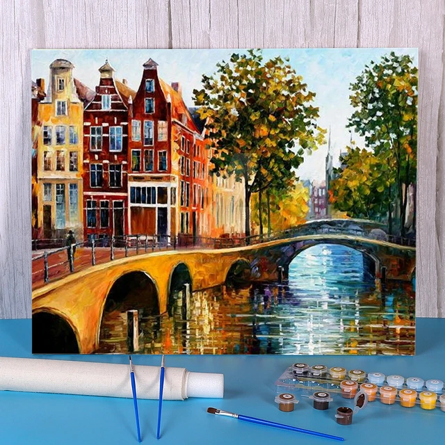 Pintura por números Amsterdam Canal 30x40 cm