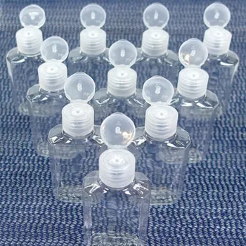 

10PCS Travel Bottle Clear Plastic Empty Bottle 60ml Makeup Empty Bottles Containers Flip Cap For Liquid Lotion Cream Z0525