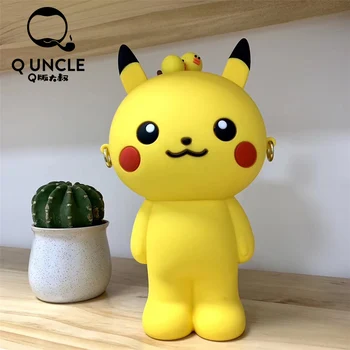 

Q UNCLE Cartoon Chain Messenger Bags Zipper Silicone Bags Fashion Mackup Bags Cosmetic Bags Stationery Makeup Brush Storage Bags