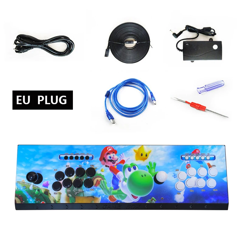Style 3 EU PLUG Pandora 3D аркадная коробка 2448 в 1 Функция сохранения нулевой задержки 8 кнопок Джойстик контроллер PCB 134 шт. 3D игры ретро аркадная консоль - Цвет: Style 3 EU PLUG