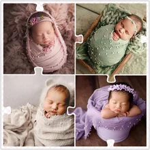 Фоны для съемки новорожденных детей для фото упаковки детской фотостудии Подставки для фотографий из хлопка и мода ювелирные изделия перлы Одеяло фиксаторами на прищепке(90X170 см