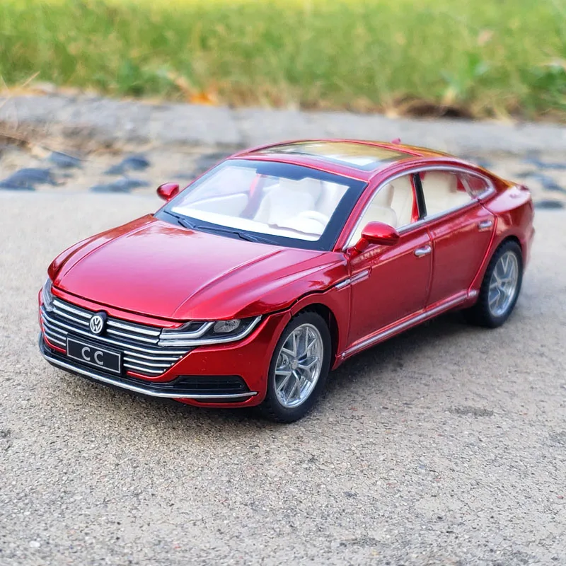 1:32 Volkswagen CC спортивный автомобиль литье под давлением Коллекция игрушек оттягивание имитация звука музыкальная с подсветкой модель транспортных средств металлическая игрушка купе - Цвет: Красный