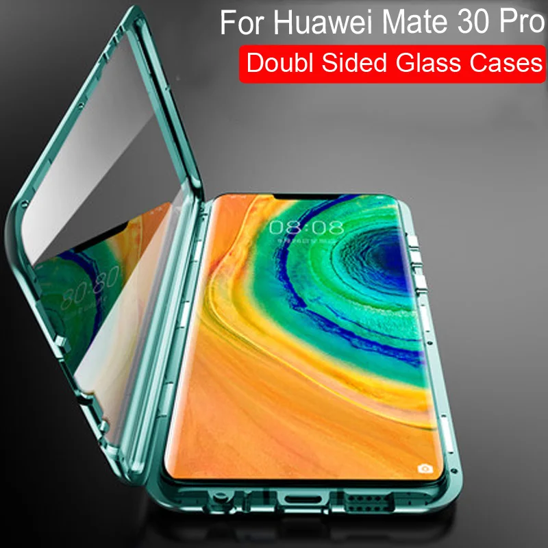 Чехол с магнитной адсорбцией для huawei mate 30 Pro, металлическая рамка, Doubl, боковая стеклянная крышка для huawei mate 30 Pro, защитный чехол для телефона