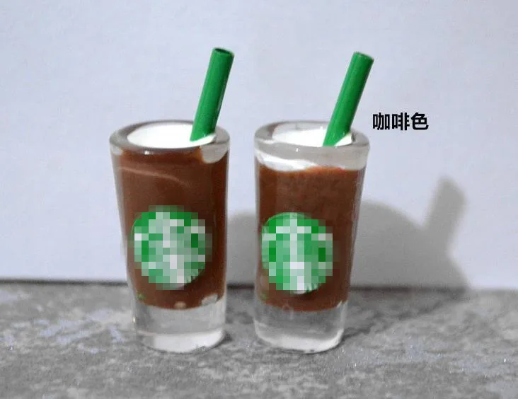 Поставка 100 шт 3D круглая кофейная чашка Frappuccino Кабошон из смолы с плоской задней стороной имитация питания художественное украшение Шарм Ремесло