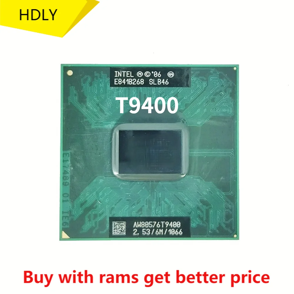 Процессор Intel Core 2 Duo T9400 SLB46 SLAYY 5 ГГц двухъядерный двухпотоковый ЦПУ 6 Мб 35 Вт Разъем
