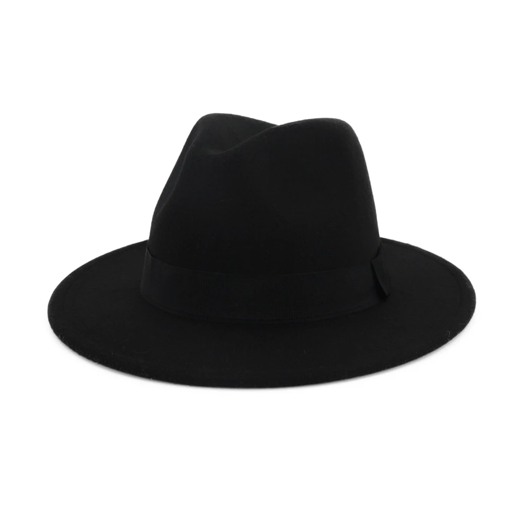 Женская шерстяная шляпа Fedora для элегантной леди осенние шляпы Трилби широкий джазования с полями церковные чародейные Шляпы размер 56-58 см