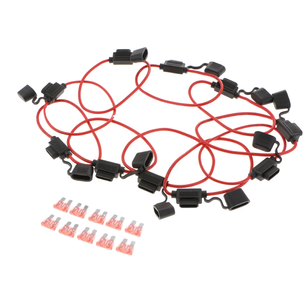 Pack-10 ATC 12 Gauge Blade Fuse Holder Inline AWG Power 12 V Lot Of 25 Pcs