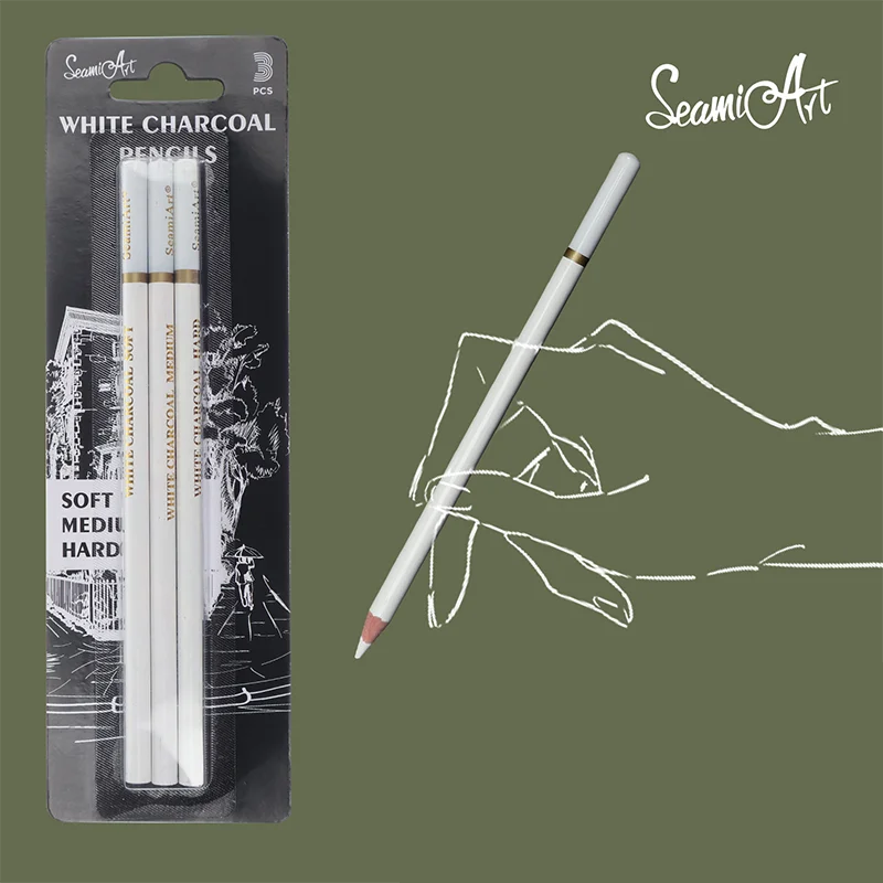 3pcs Sketch Charcoal Pencils For Sketching Painting Drawing Standard Highlight Carbon Pens Art Craft Tools School Supplies sketch pencils,charcoal pencils