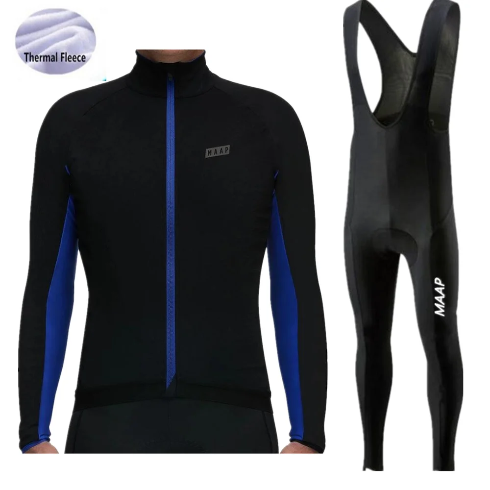 Thermal Fleece Set14 ProTeam MAAP зимний мужской термальный флисовый комплект для велоспорта, одежда для велоспорта MTB, комплект для велоспорта, Ropa Ciclismo, Триатлон, комплект для велоспорта - Color: Thermal Fleece Set14