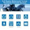 BT-S3 moto rcycle del intercomunicador del casco de 1000 M casco auricular bluetooth impermeable BT interphone intercomunicador moto FM ► Foto 2/6