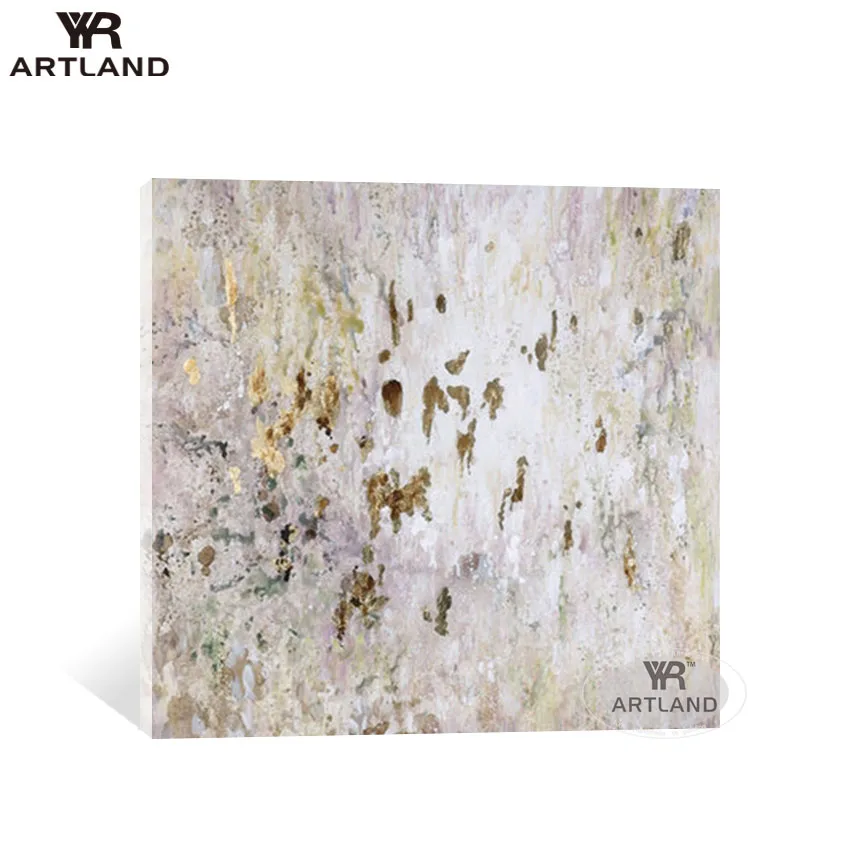 YYR-ARTLAND Nordic style simple Handmade canvas oil painting gold point landscape wall art picture for living room no framed | Дом и сад