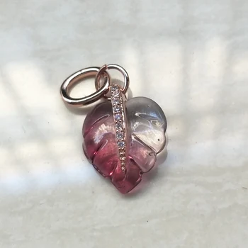

Fall 2019 maple leaf pendant crystal clear crystal original high quality 1:1 women's jewelry