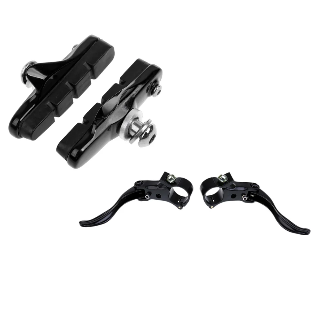 1 пара FIXIE блоки тормозных колодок резиновая велосипедная Трансмиссия V-Brake Holder+ 1 пара тормозных рычагов для велосипеда