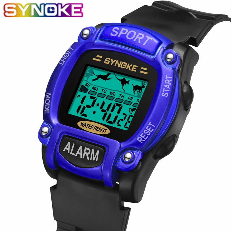 

SYNOKE 2019 Children Digital Watches Sports Jumping Waterproof Kids Wrist Watch Week and Date Display Alarm for Children Student