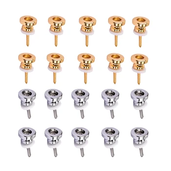 

MagiDeal 20 x Durable Strap Buttons Locks with Guitar Strap Wool Washer Set