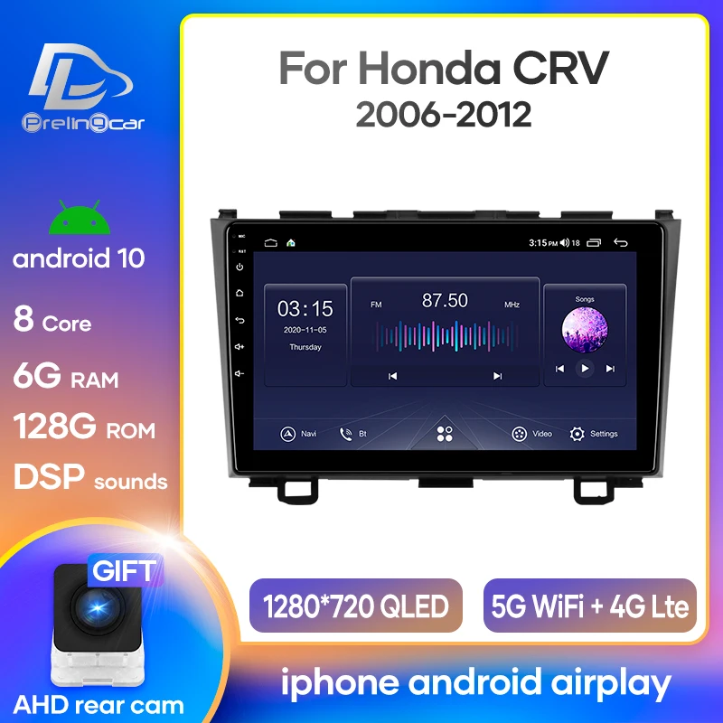 Автомобильный радиоприемник Android 10 стерео приемник для Honda CR-V CRV 2006 2007-2011 2012