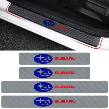 

4PCS Car 4D Carbon Fiber Vinyl Door Sills Sicker For Subaru Forest Human Lion XV Impreza WRX STI BRZ Car Styling Accessories